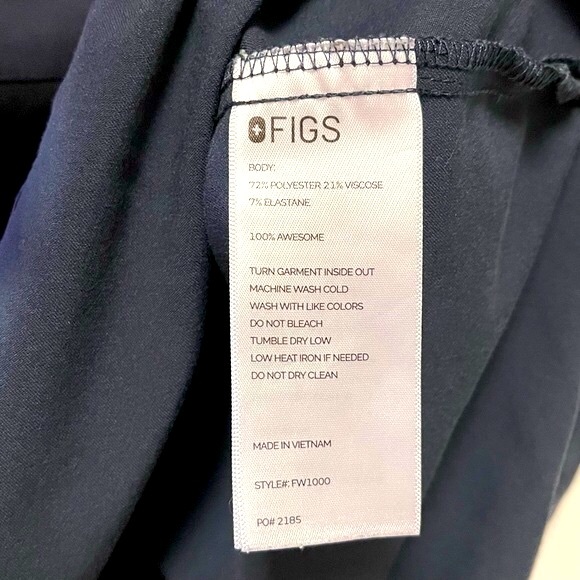 Figs Catarina One-Pocket Scrub Top Size XL Faded Navy Blue Medical Workwear - Picture 6 of 8